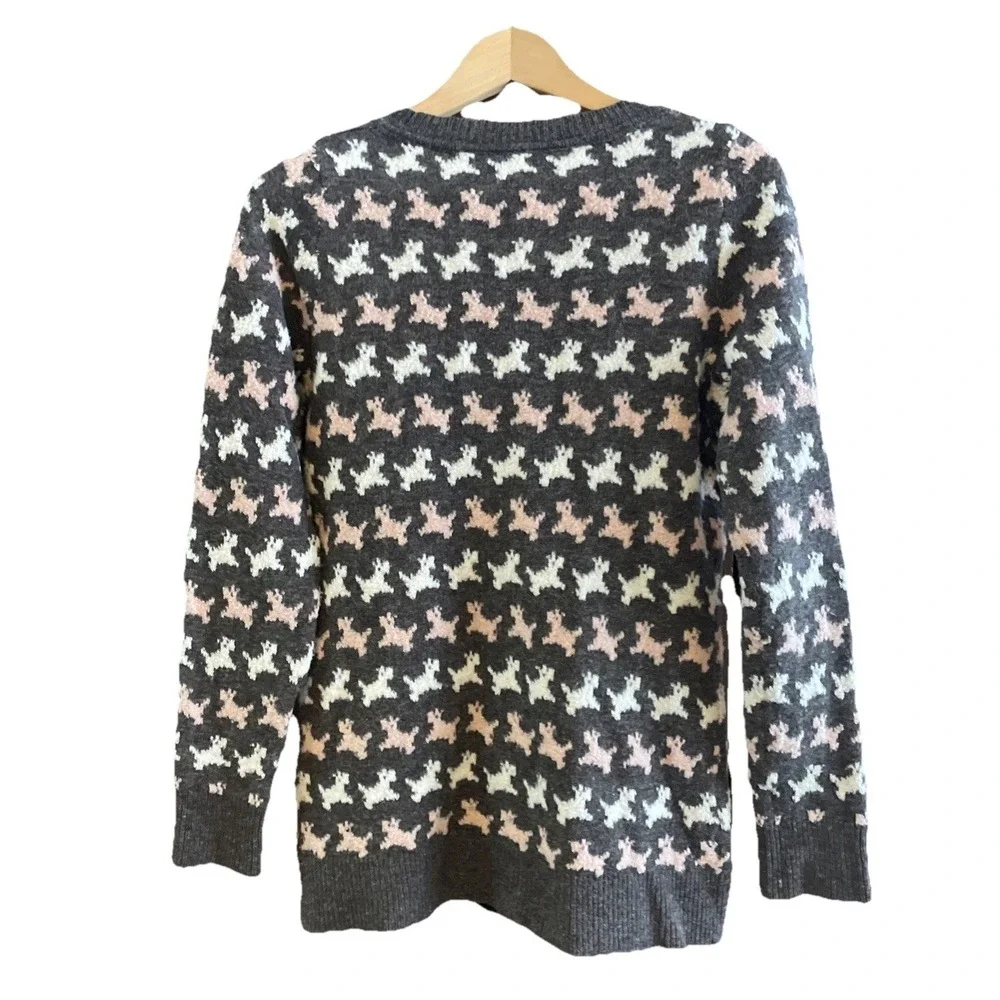 HWR Anthropologie Women's Scottie Dog Trot Wool Blend Cardigan w/ Pockets Size M
